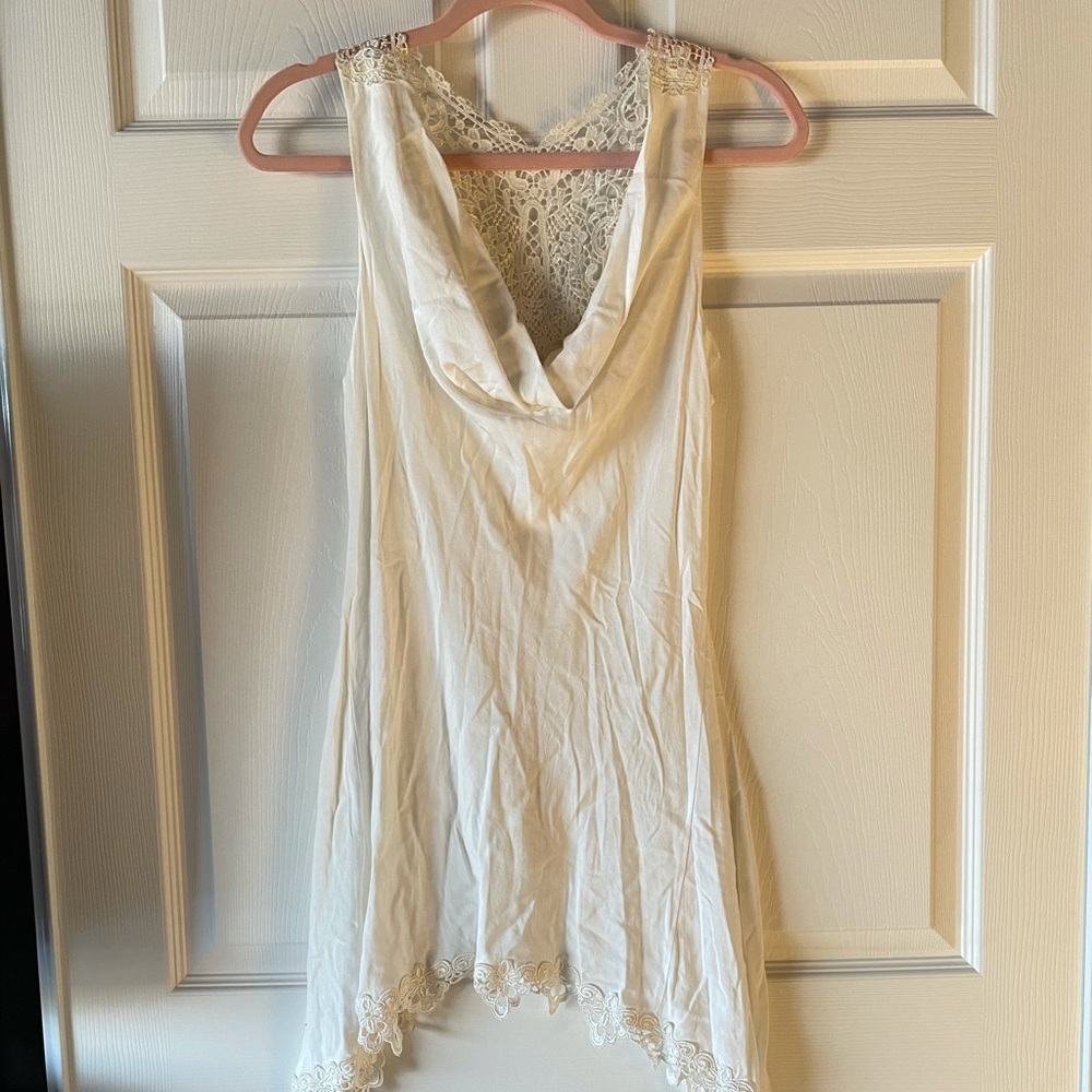 Off white sheer tunic sleeveless size small-6
